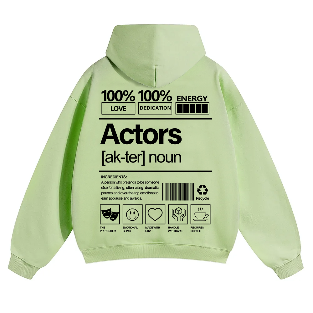 Actors Unisex Solid Color Hoodie wearishow