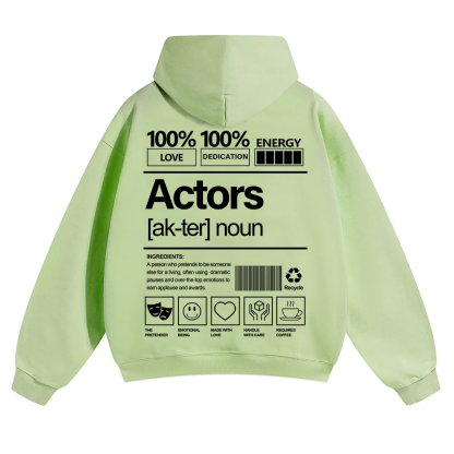 Actors Unisex Solid Color Hoodie wearishow