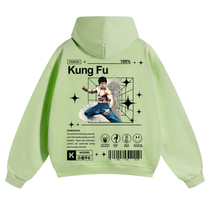 Kung Fu Unisex Solid Color Hoodie wearishow