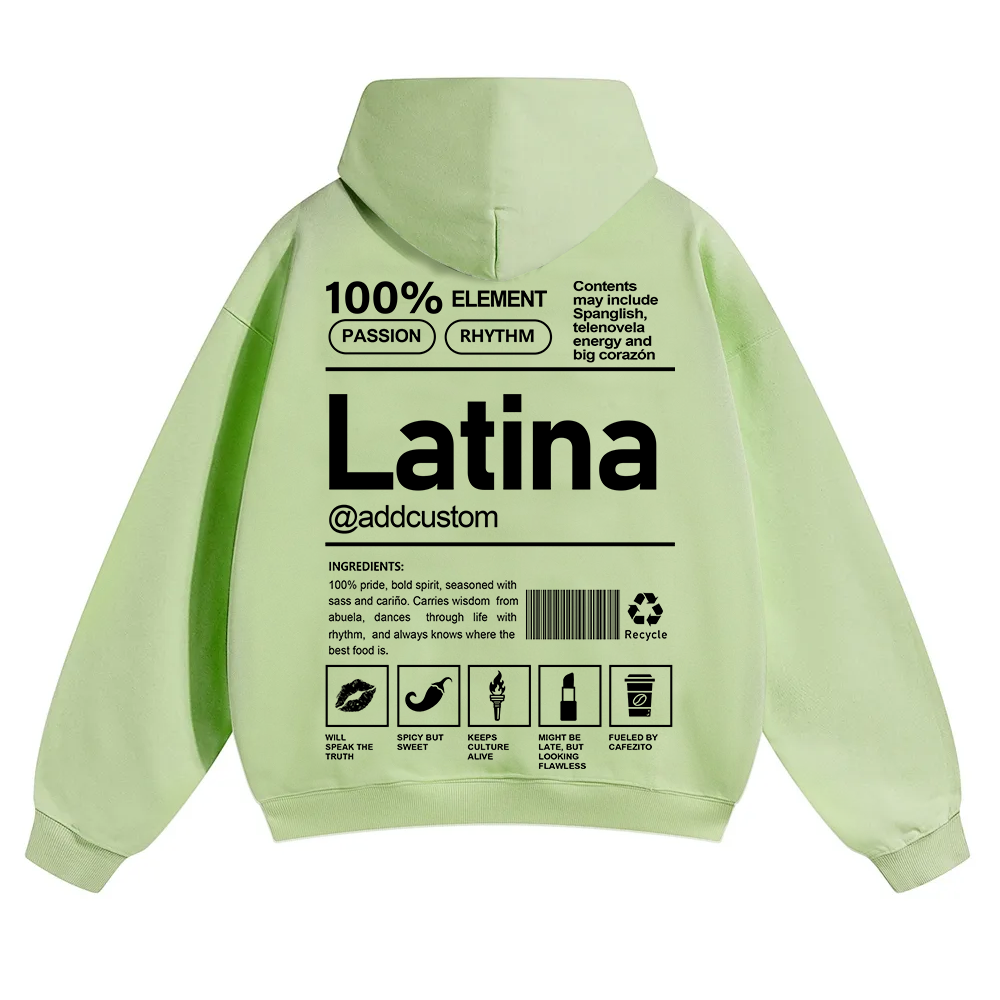 Latina Addcustom Unisex Fit Color Hoodie wearishow