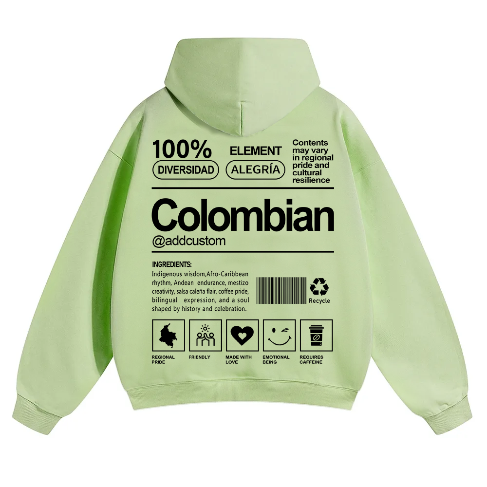 Colombian Addcustom Unisex Fit Color Hoodie wearishow