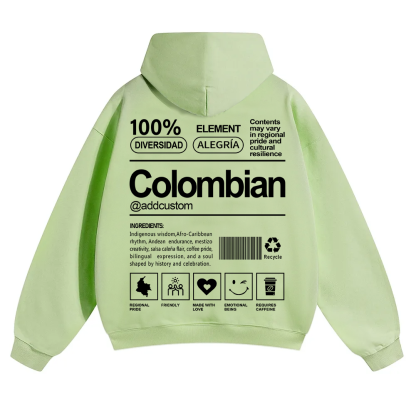 Colombian Addcustom Unisex Fit Color Hoodie wearishow
