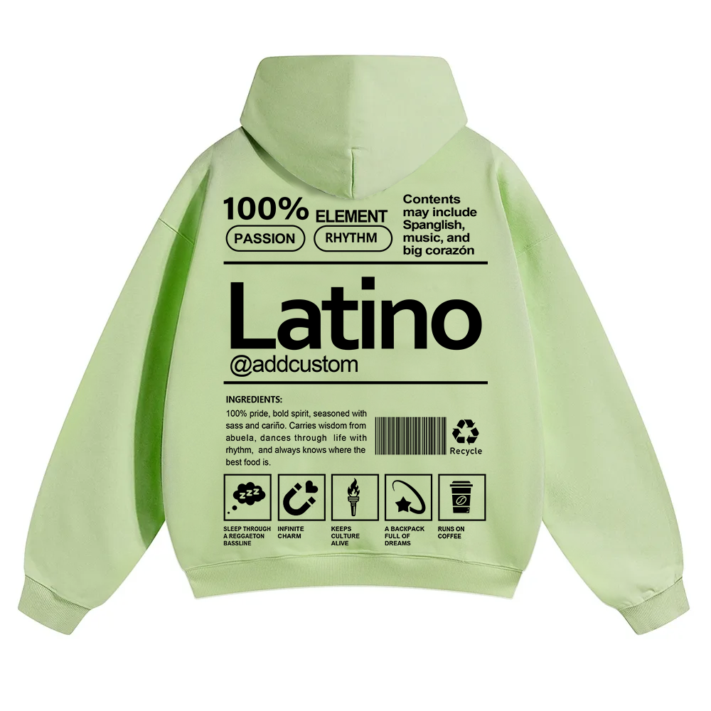 Latino Addcustom Unisex Fit Color Hoodie wearishow