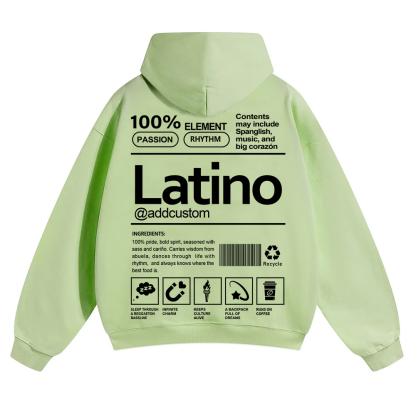 Latino Addcustom Unisex Fit Color Hoodie wearishow