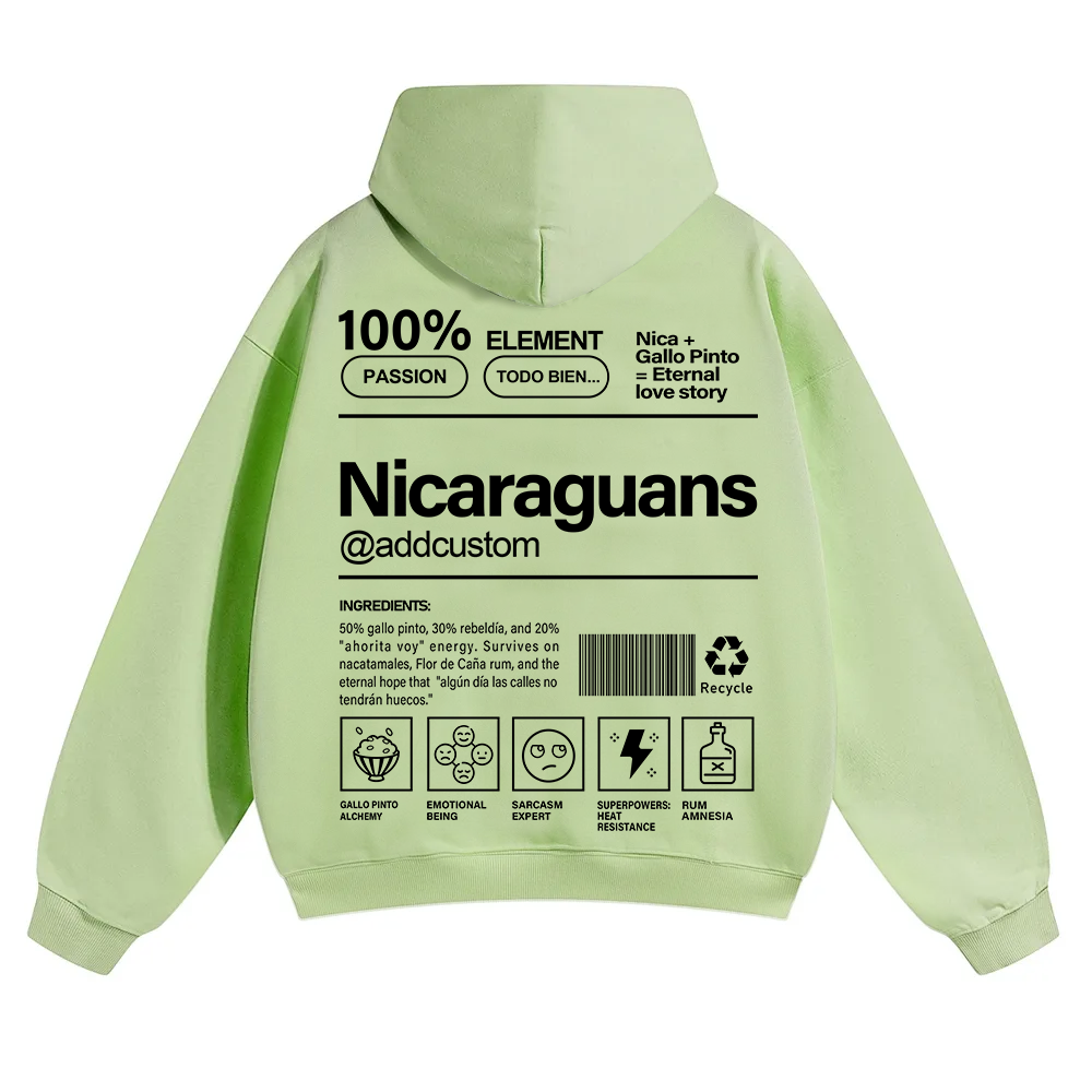 Nicaraguans Addcustom Unisex Fit Color Hoodie wearishow