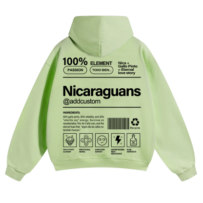 Nicaraguans Addcustom Unisex Fit Color Hoodie wearishow