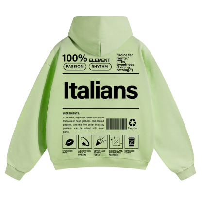 Italians Unisex Fit Color Hoodie wearishow