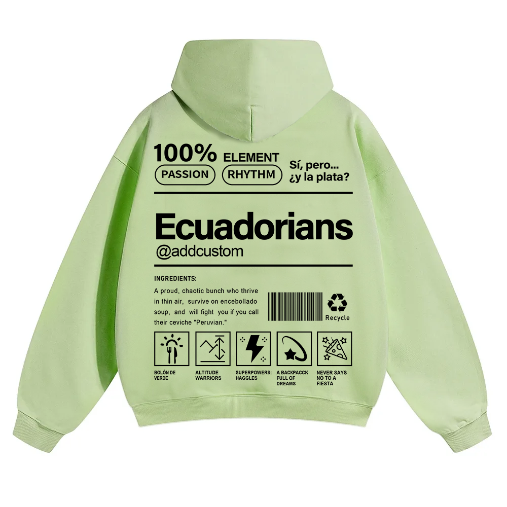 Ecuadorians Addcustom Unisex Fit Color Hoodie wearishow