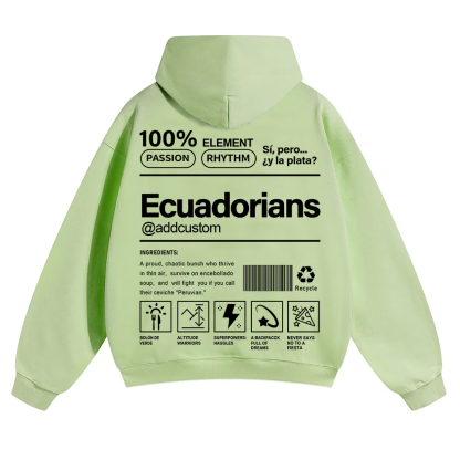 Ecuadorians Addcustom Unisex Fit Color Hoodie wearishow