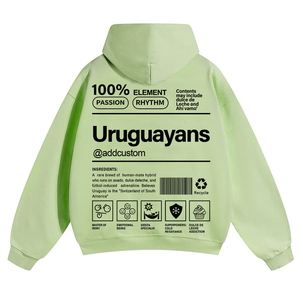 Uruguayans Addcustom Unisex Fit Color Hoodie wearishow