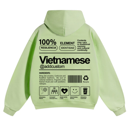 Vietnamese Addcustom Unisex Fit Color Hoodie wearishow