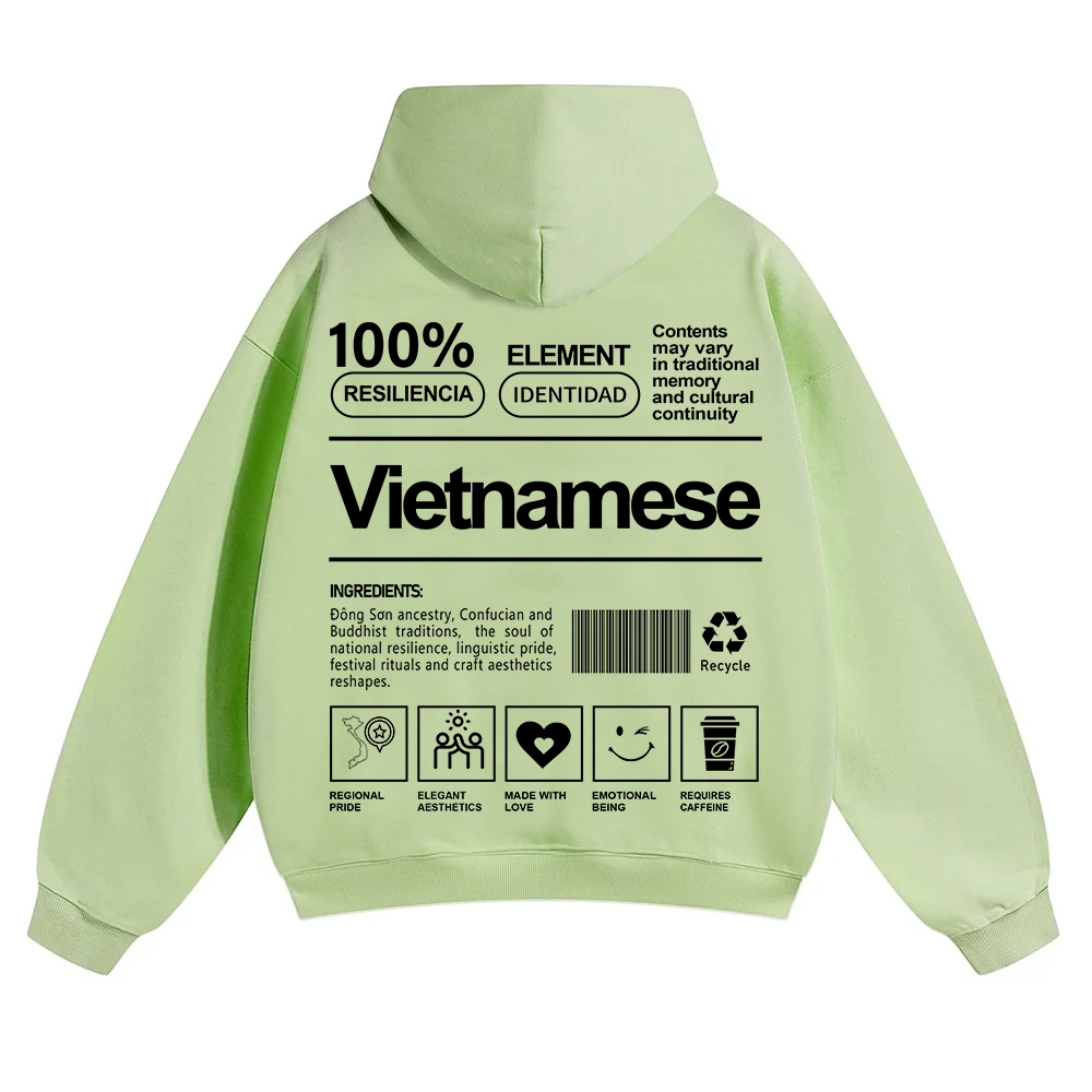 Vietnamese Unisex Fit Color Hoodie wearishow