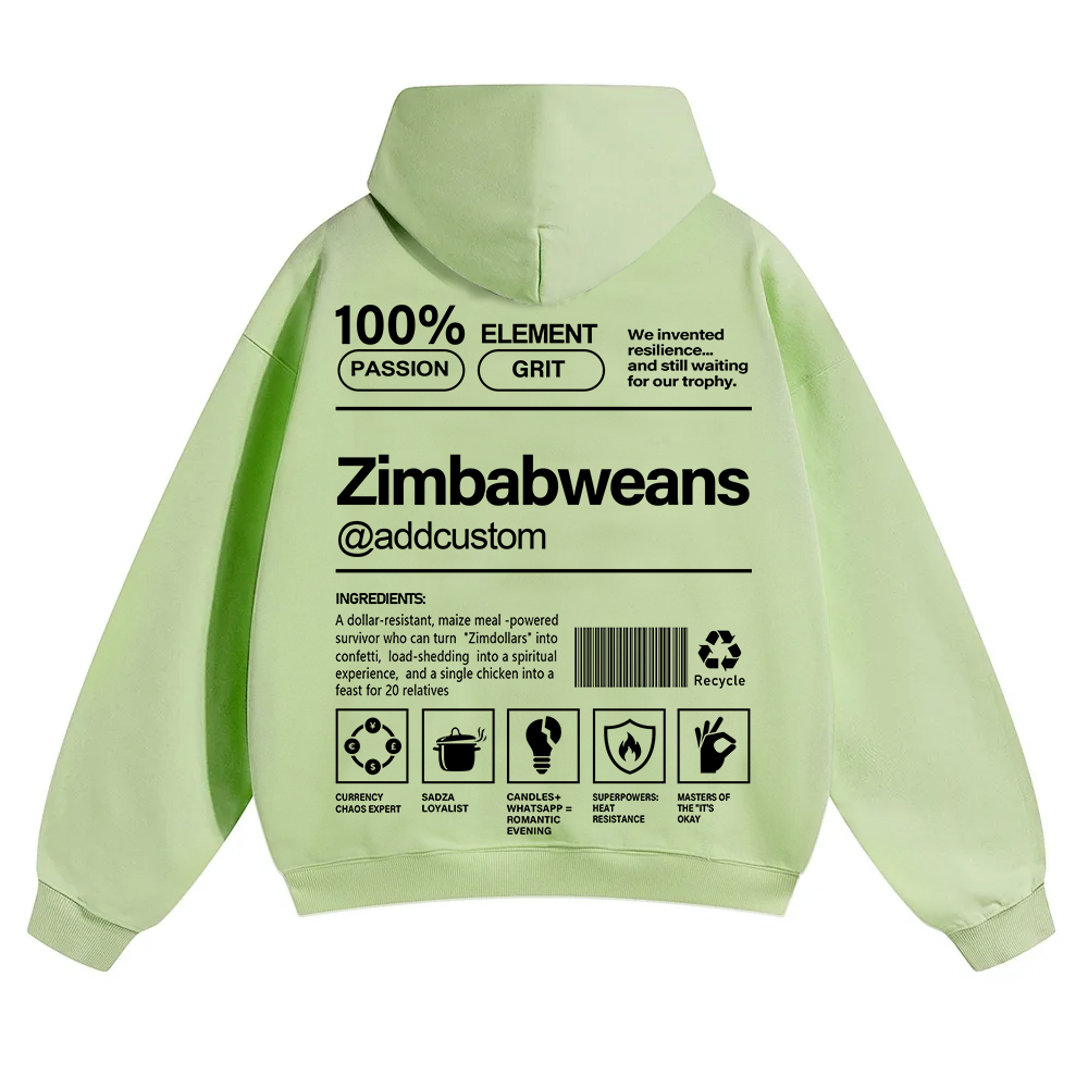 Zimbabweans Addcustom Unisex Fit Color Hoodie wearishow
