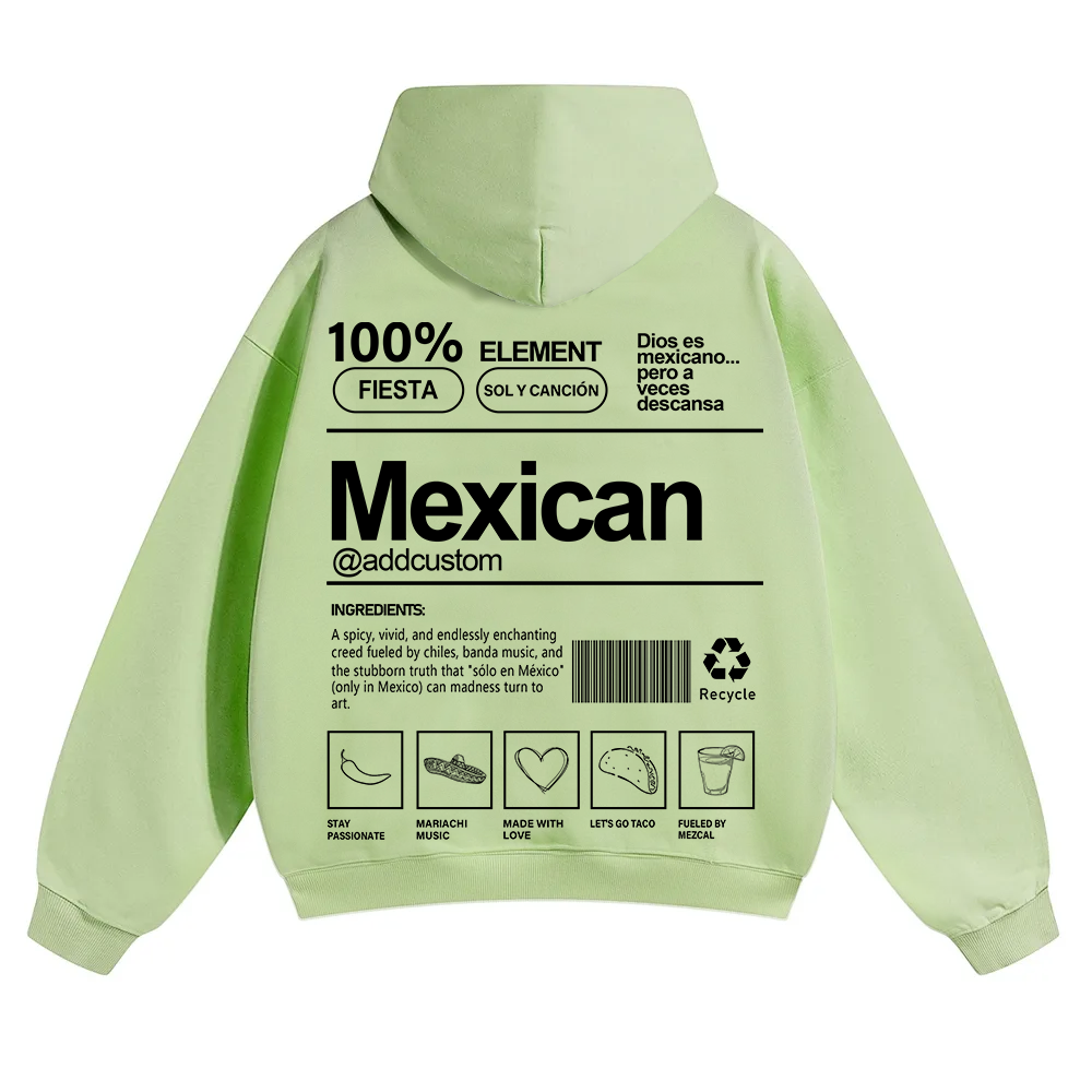 Mexican Addcustom Unisex Fit Color Hoodie wearishow