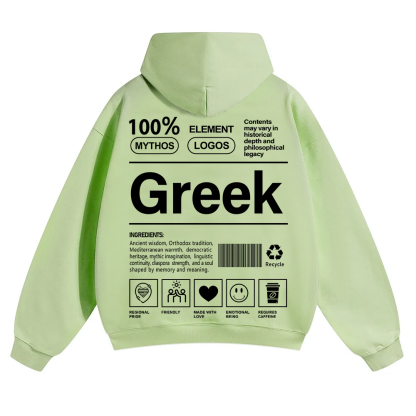 Greek Unisex Fit Color Hoodie wearishow