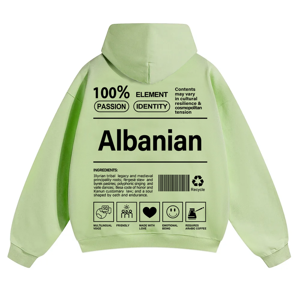 Albanian Unisex Fit Color Hoodie wearishow