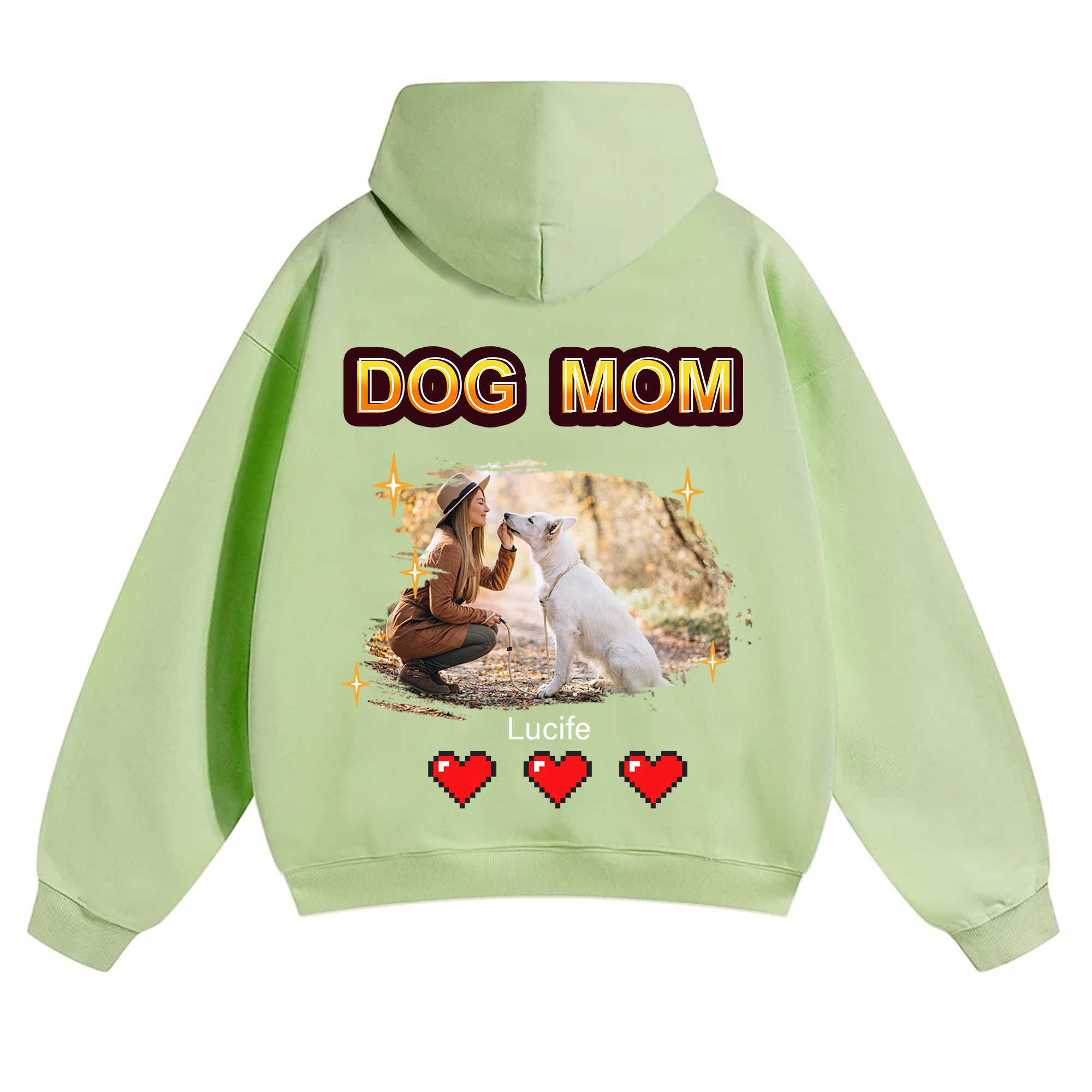Dog Mom Pixel Photo - Personalized Custom Unisex Hoodie
