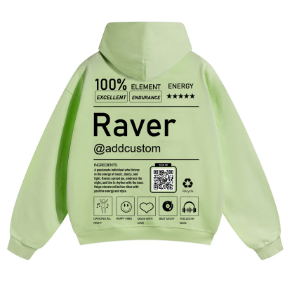 Addcustom QR Code Raver Solid Color Hoodie wearishow
