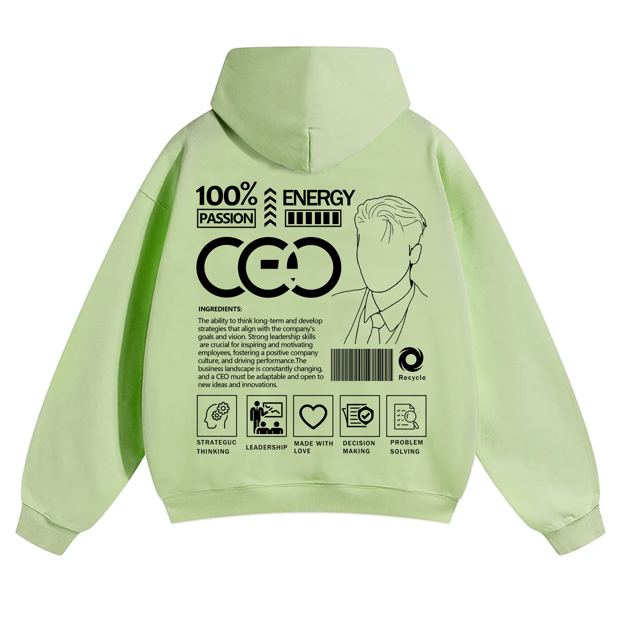 CEO Unisex Casual Print Hoodie