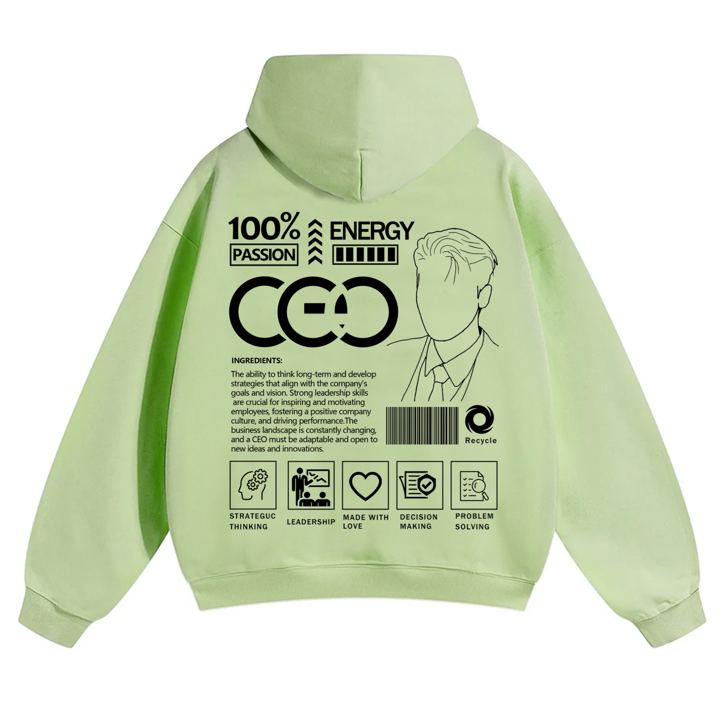 CEO Unisex Casual Print Hoodie