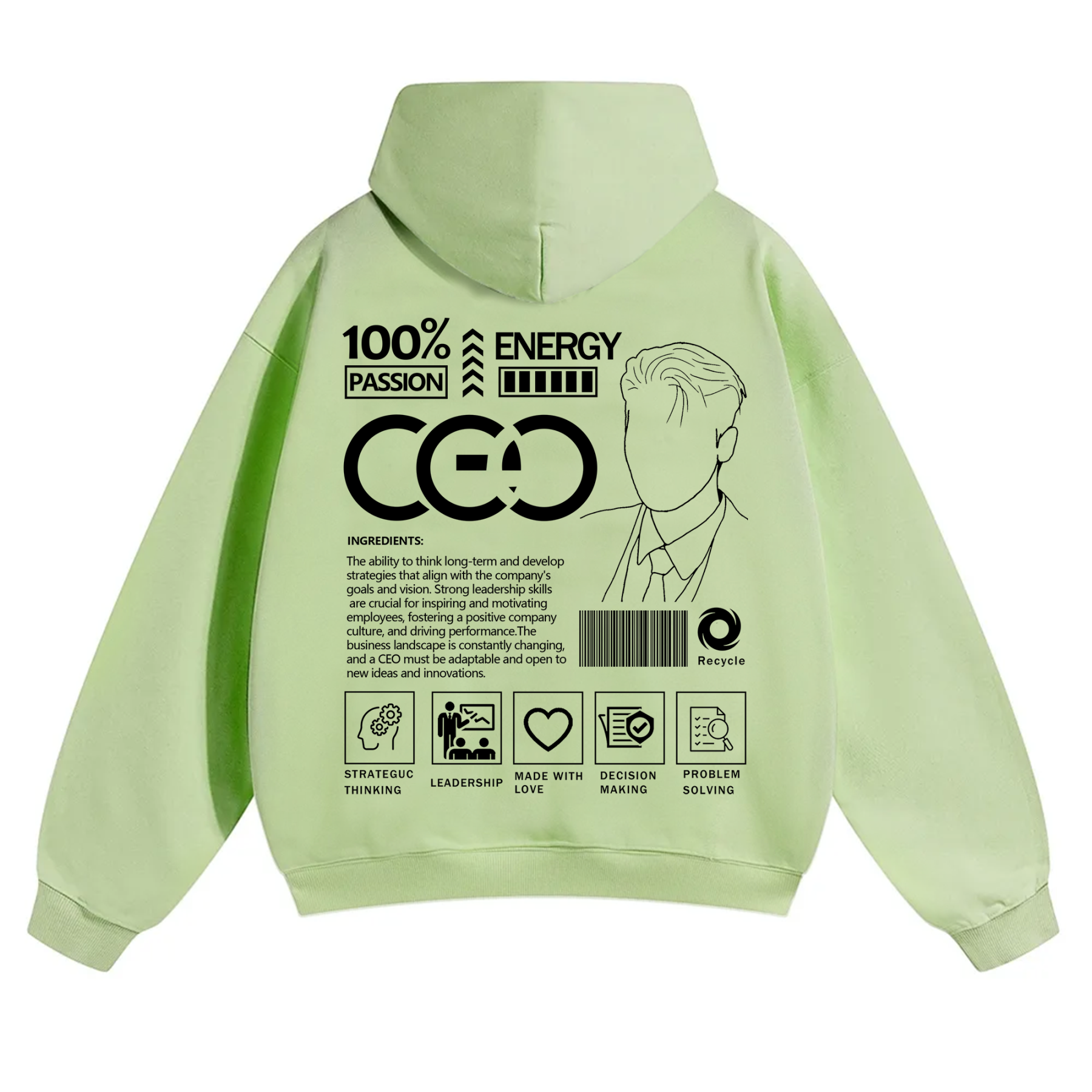 CEO Unisex Casual Print Hoodie
