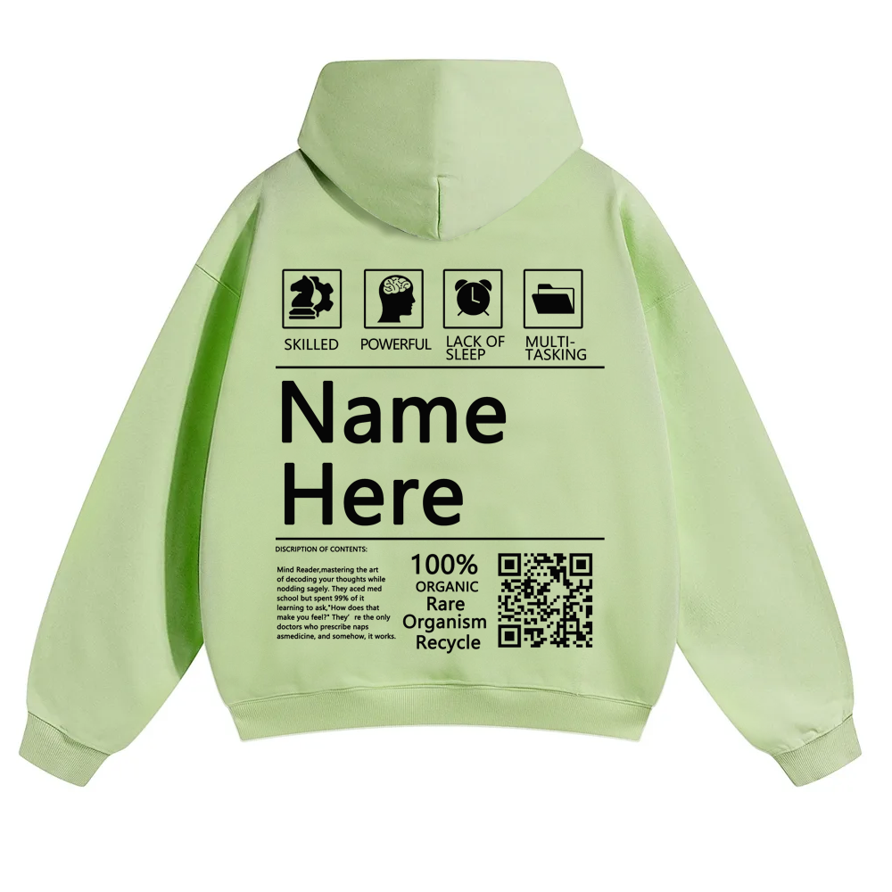 QR Code Customized Unisex Solid Hoodie
