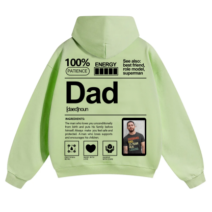 Addcustom Photo Dad Solid Color Hoodie