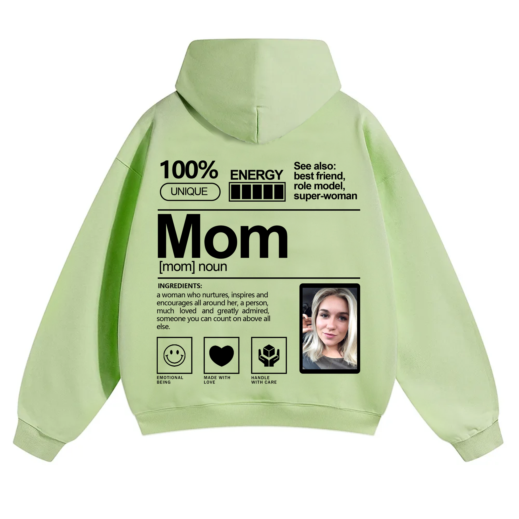 Addcustom Photo Mom Solid Color Hoodie