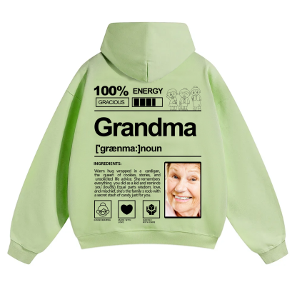 Addcustom Photo Grandma Solid Color Hoodie