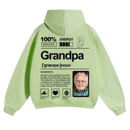 Addcustom Photo Grandpa Solid Color Hoodie