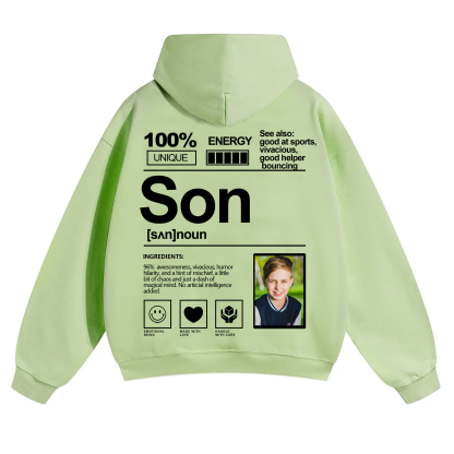 Addcustom Photo Son Solid Color Hoodie