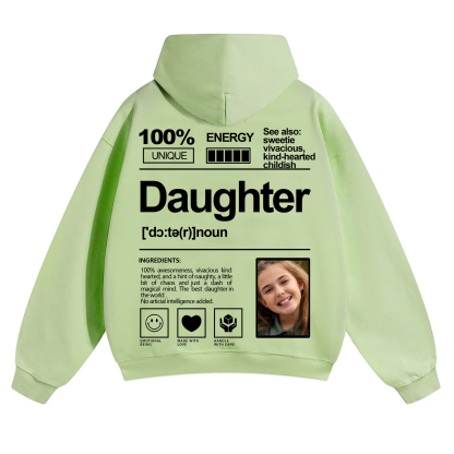 Addcustom Photo Daughter Solid Color Hoodie
