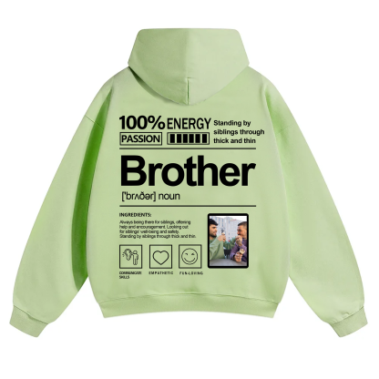 Addcustom Photo Brother Solid Color Hoodie