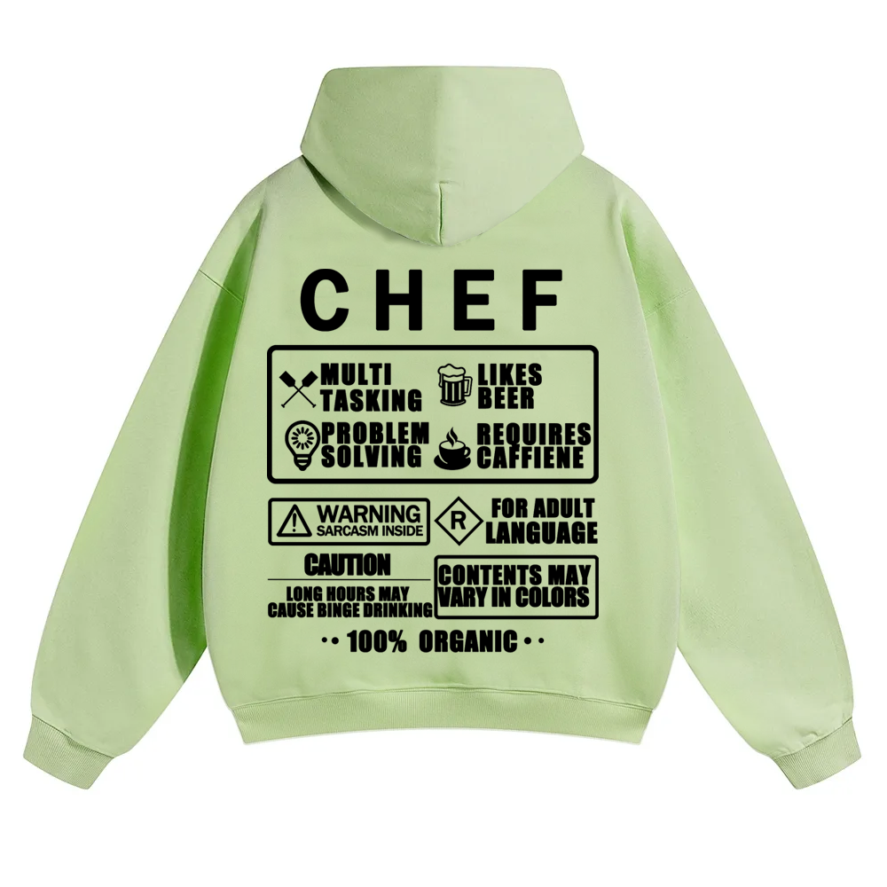 Chef Solid Color Hoodie Customscool