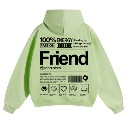 Friend Addcustom Solid Color Hoodie