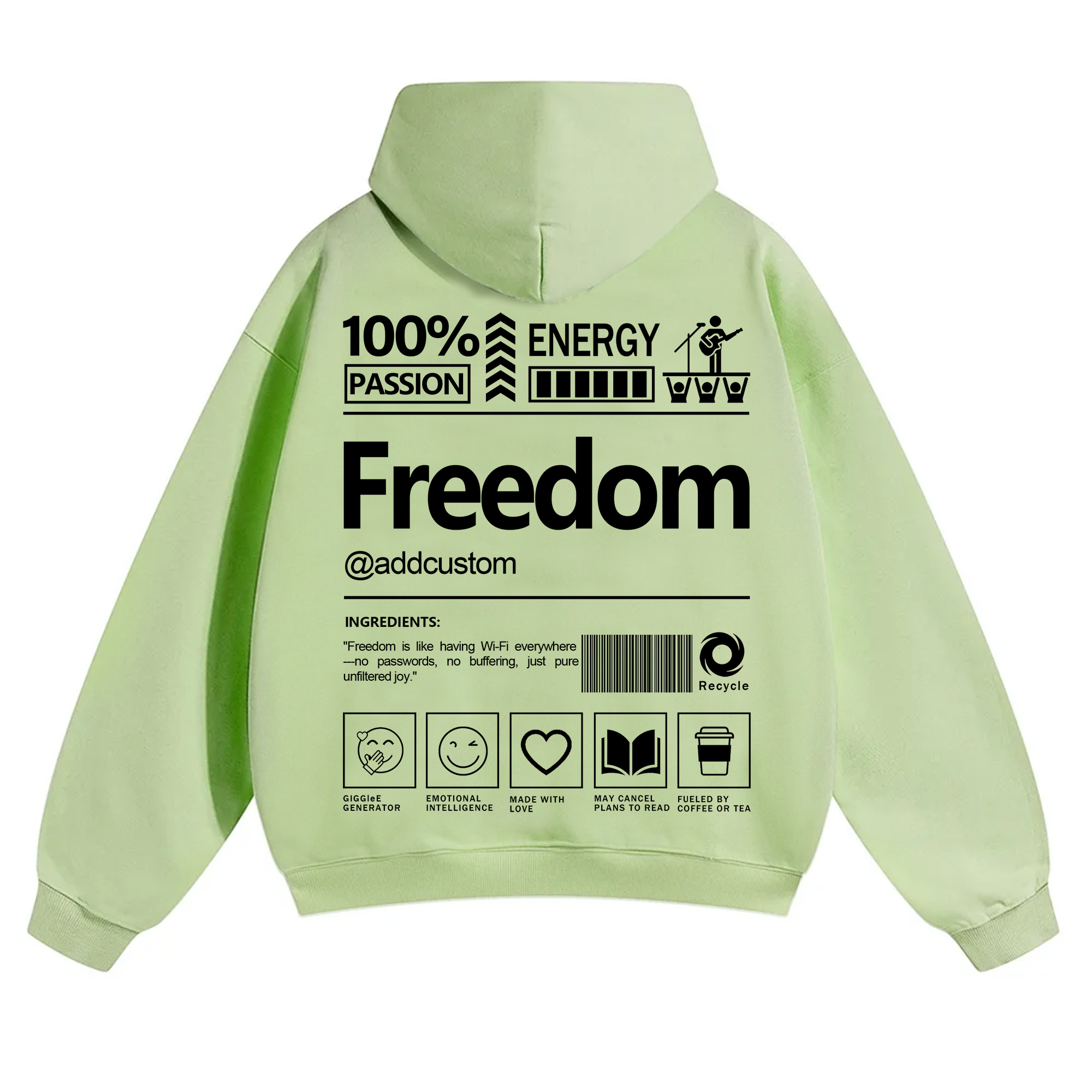 Freedom Addcustom Solid Color Hoodie