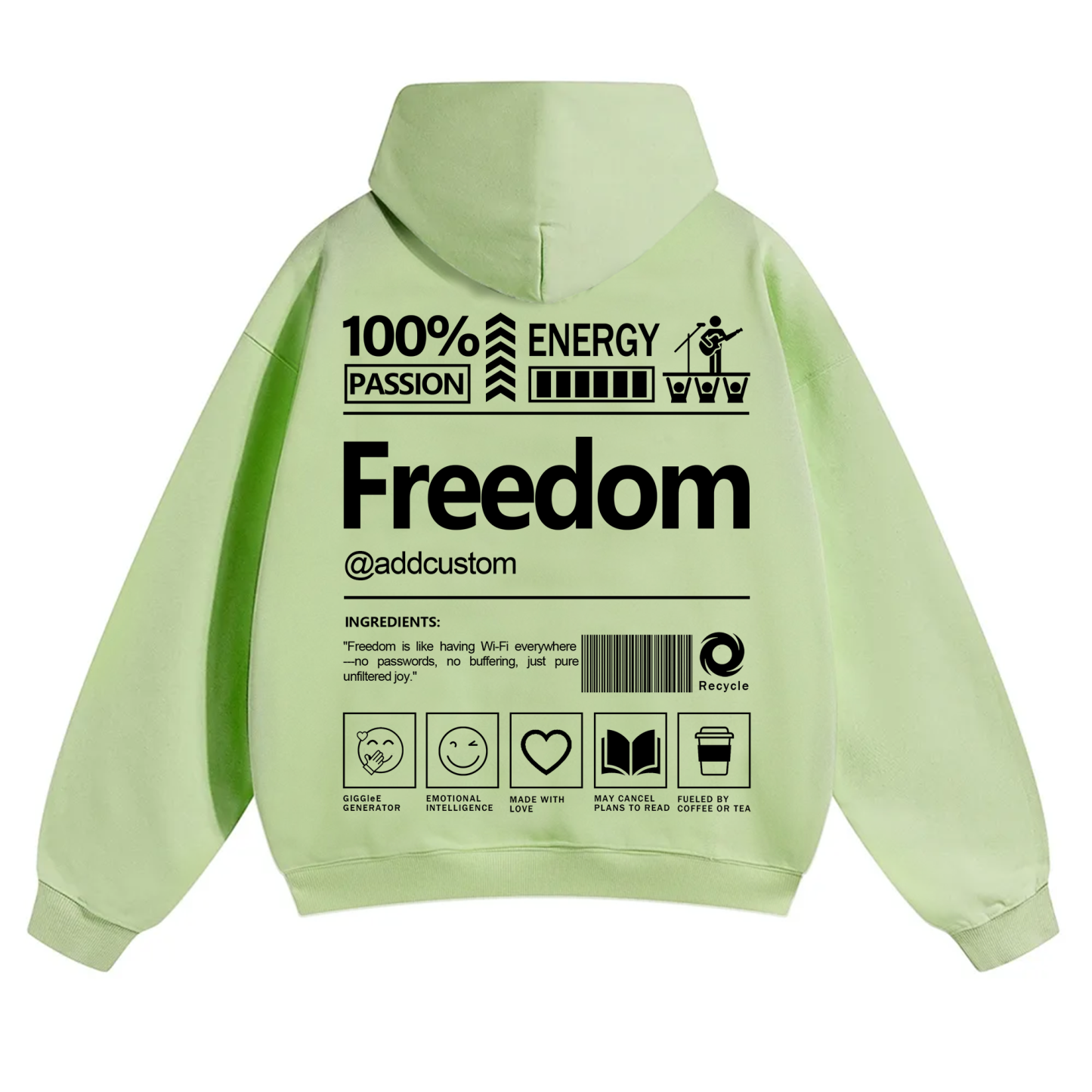 Freedom Addcustom Solid Color Hoodie