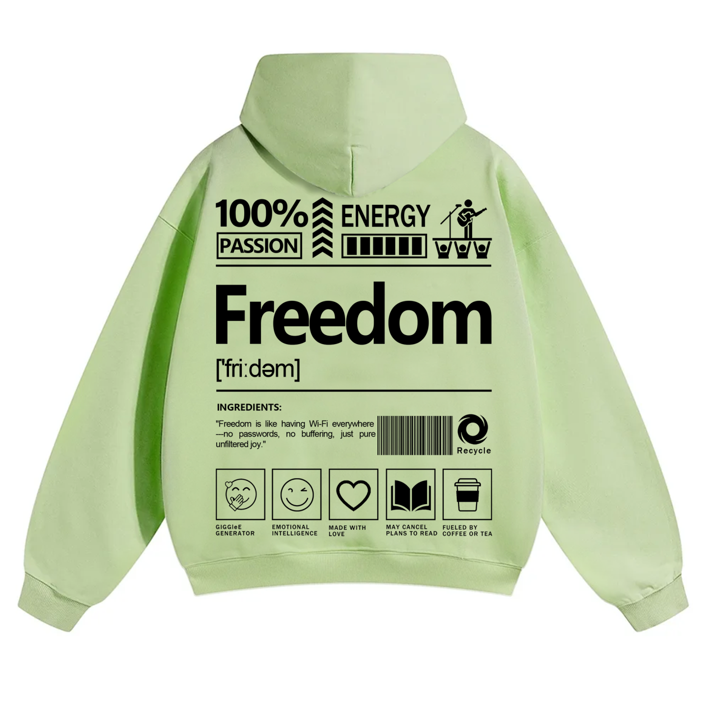 Freedom Unisex Fit Solid Color Hoodie