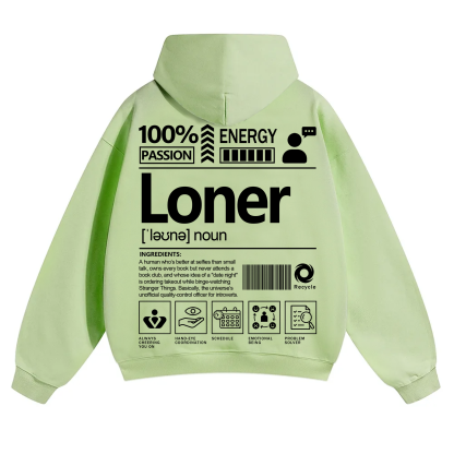 Loner Unisex Fit Solid Color Hoodie