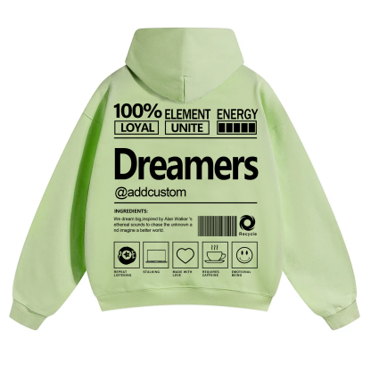Dreamers Addcustom Unisex Fit Solid Color Hoodie