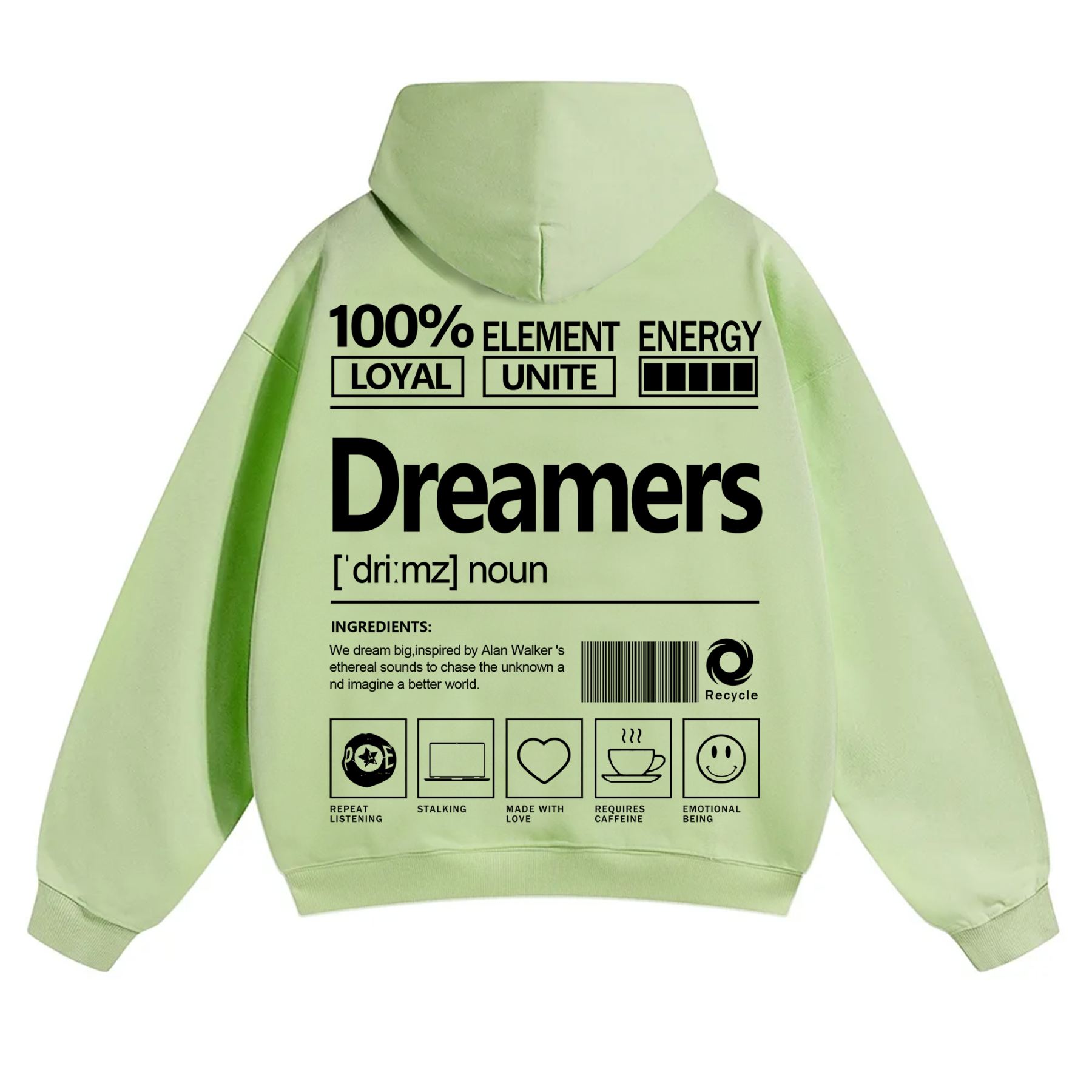 Dreamers Unisex Fit Solid Color Hoodie