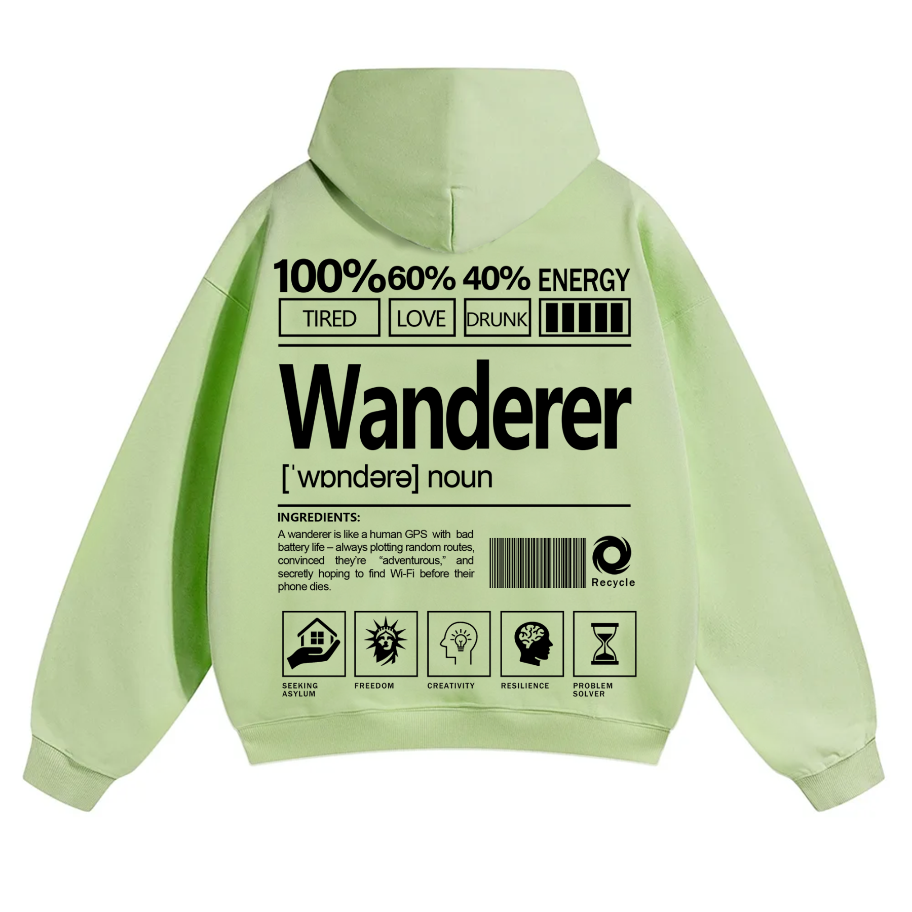 Wanderer Unisex Fit Solid Color Hoodie