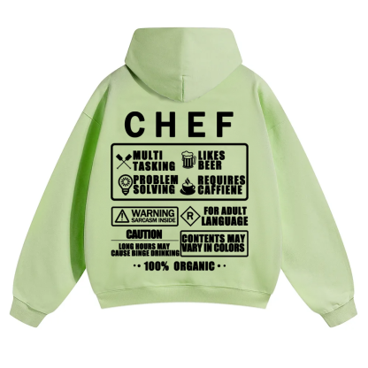 Chef Solid Color Hoodie Customscool