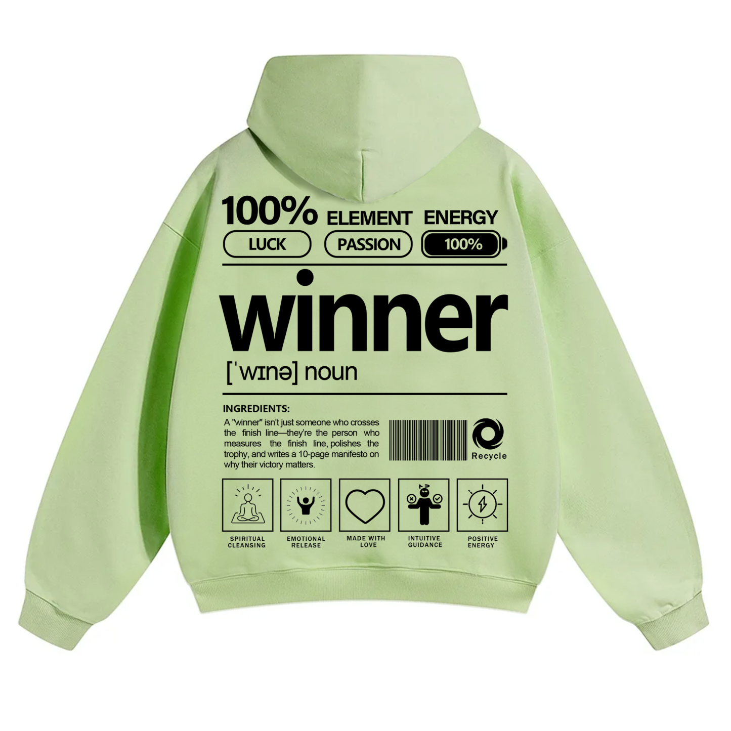 Winner Unisex Fit Solid Color Hoodie