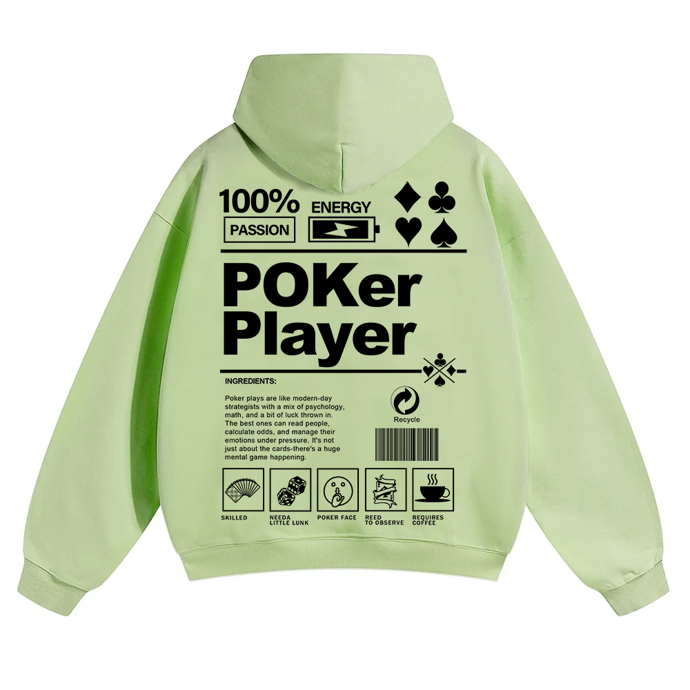 Poker Player Unisex Solid Color Hoodie