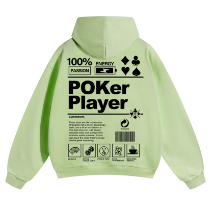 Poker Player Unisex Solid Color Hoodie