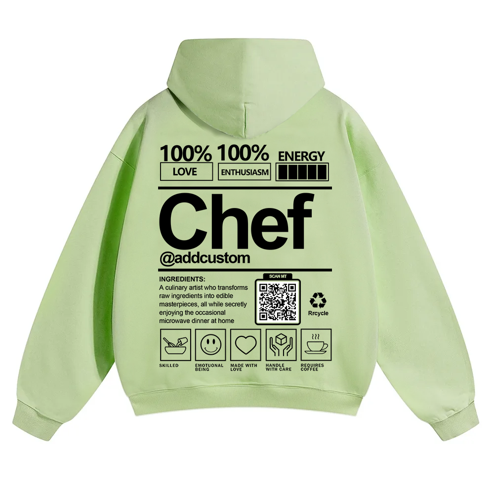 Chef Addcustom QR Code Solid Color Hoodie