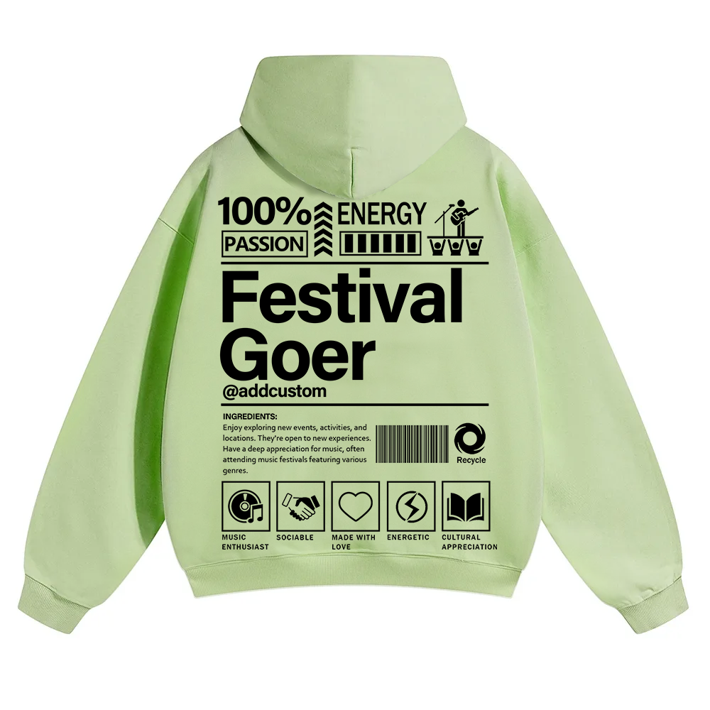 Festival Goer Custom Unisex Solid Color Hoodie wearishow