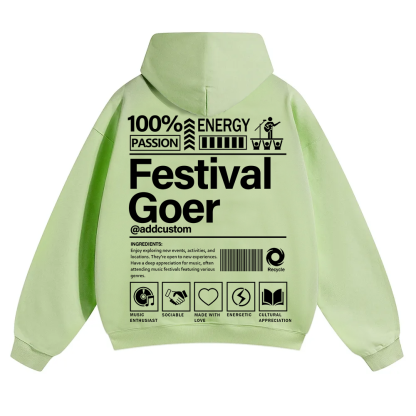 Festival Goer Custom Unisex Solid Color Hoodie wearishow