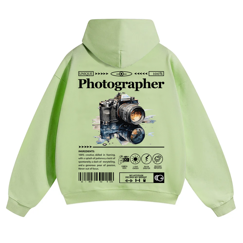 Photographer Unisex Solid Color Hoodie wearishow